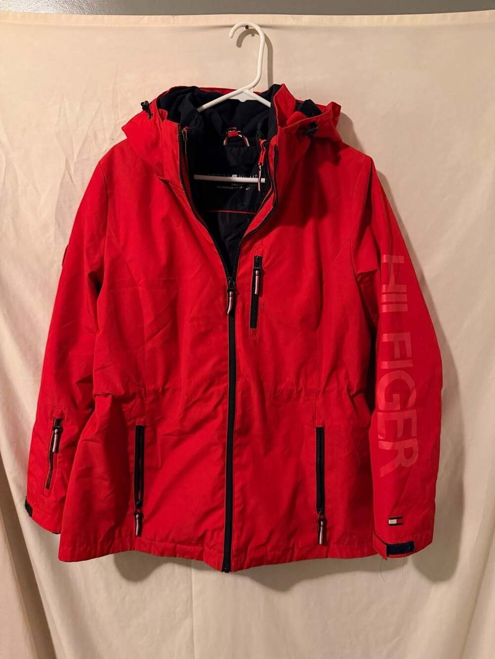 Tommy Hilfiger Women's 3-in-1 Systems Anorak Jacket with Hood Red